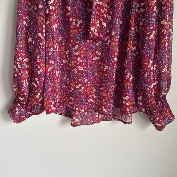 Sabina Musayev Hazel Floral Tie Neck Blouse Small - Picture 6 of 15